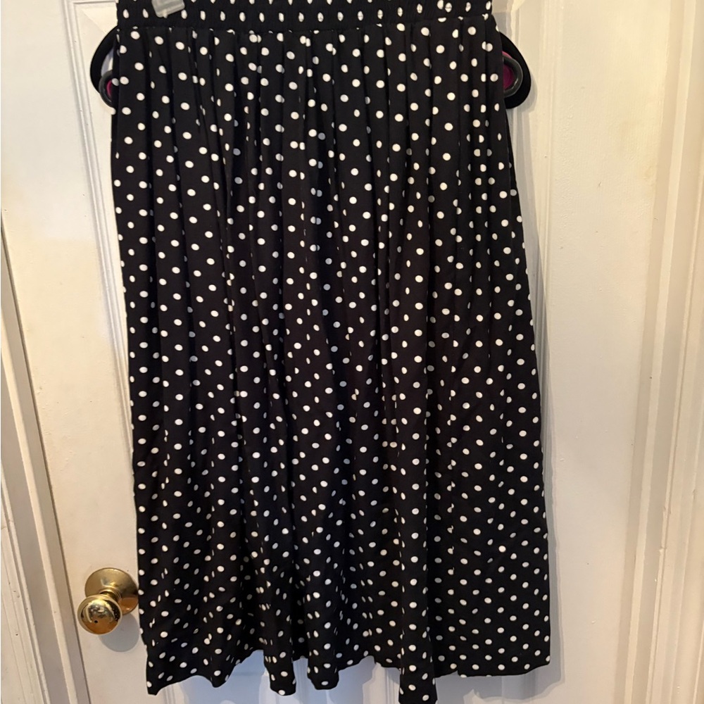 Skatie Classic Black and‎ White Polka Dot A-Line Skirt